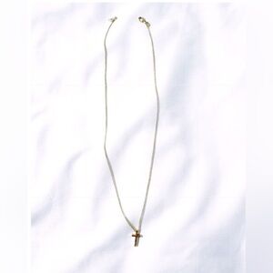 James Avery Dainty Cross Necklace. Solid Gold.